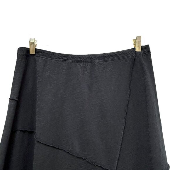 J.JILL Black Skirt XS Black Cotton Knit Casual Midi Pull on Elastic Waist - Picture 2 of 7